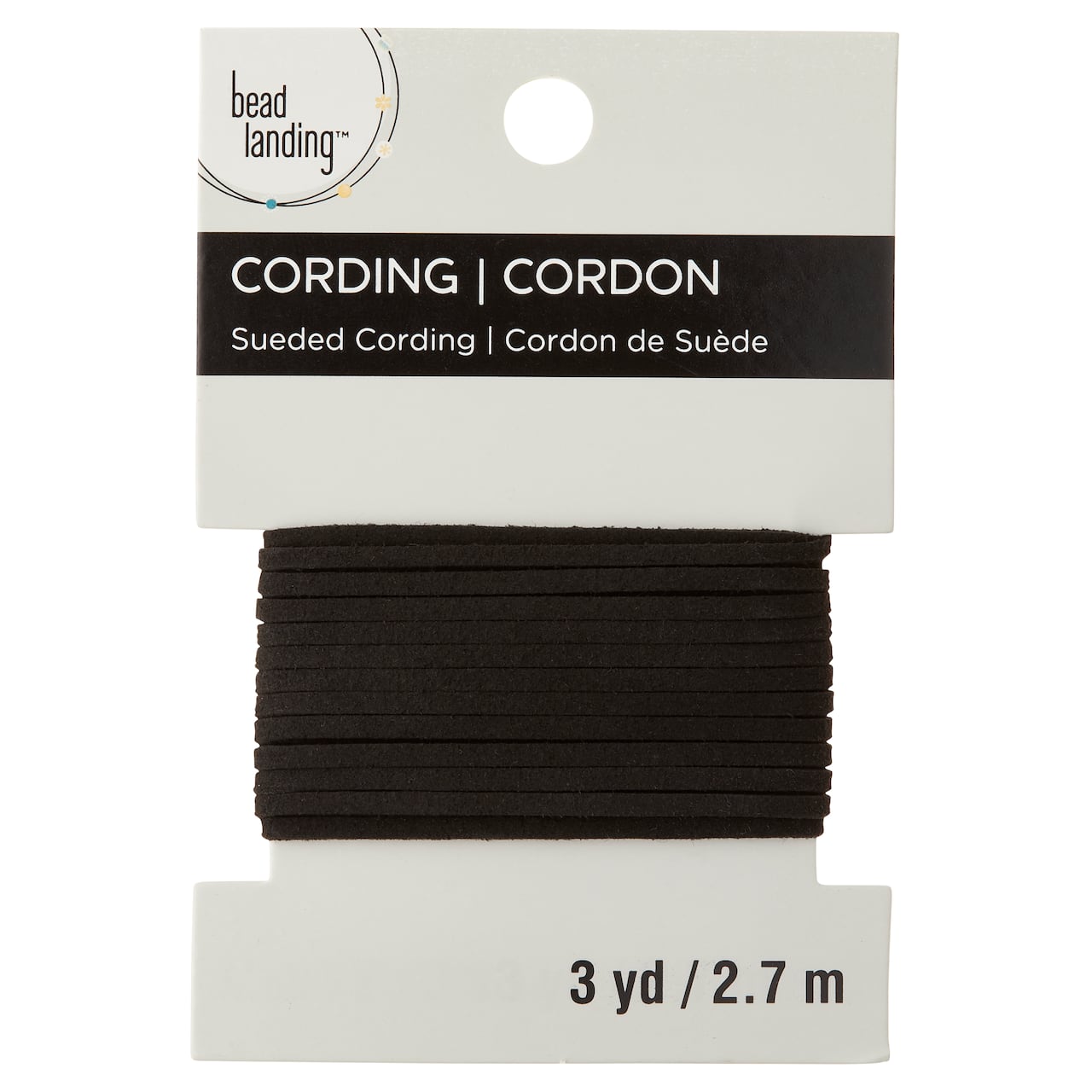 3mm Black Sueded Cording by Bead Landing&#x2122;